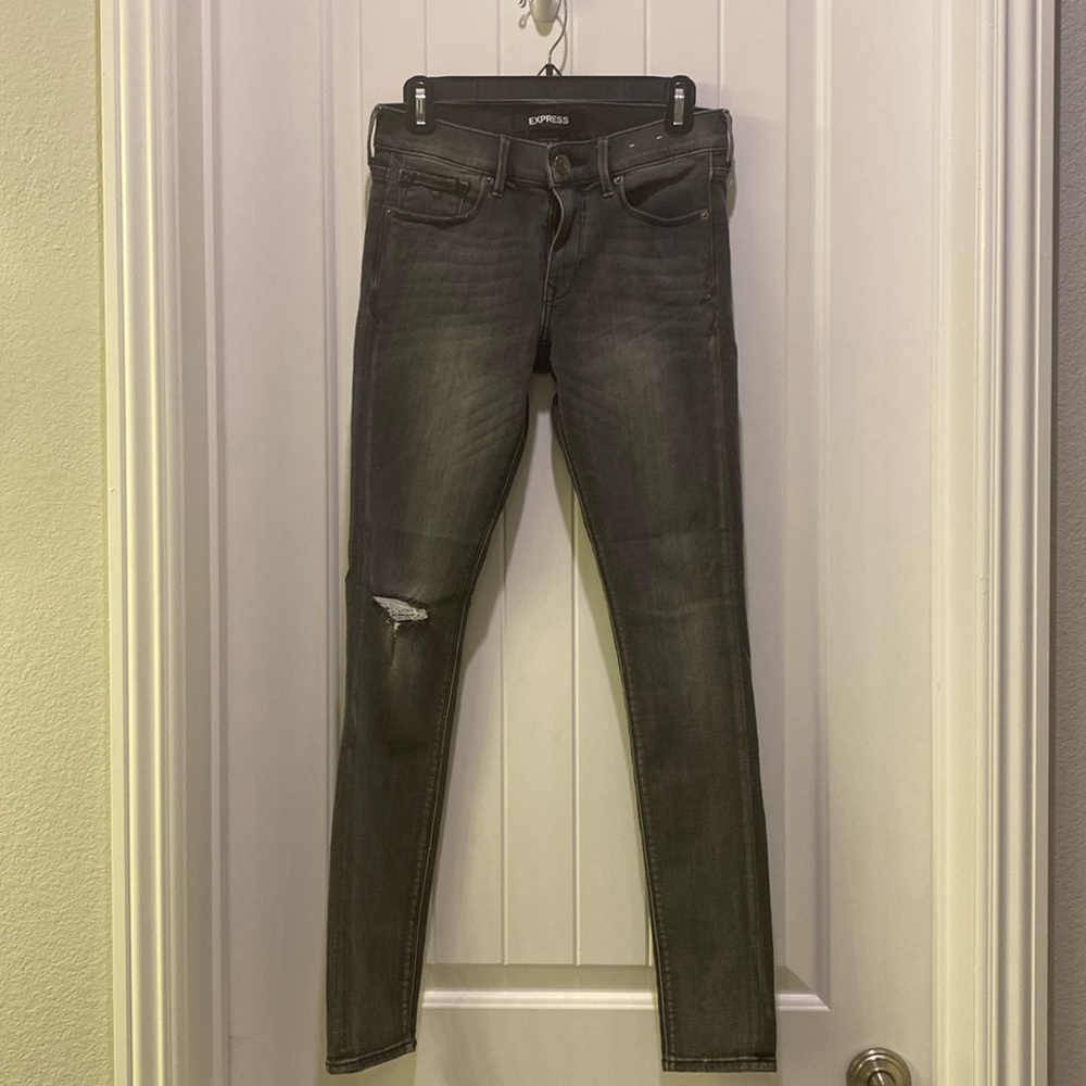 Express Faded Black Mid Rise stretch leggings. Size 2 regular.